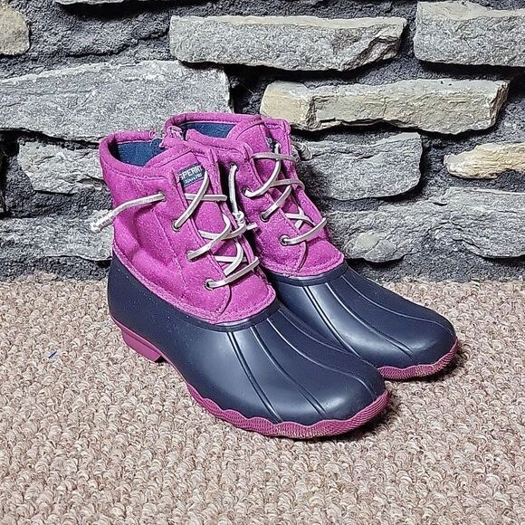 Women's Sperry Top sider duck waterproof rain winter boots pink sz 6 - Picture 3 of 10
